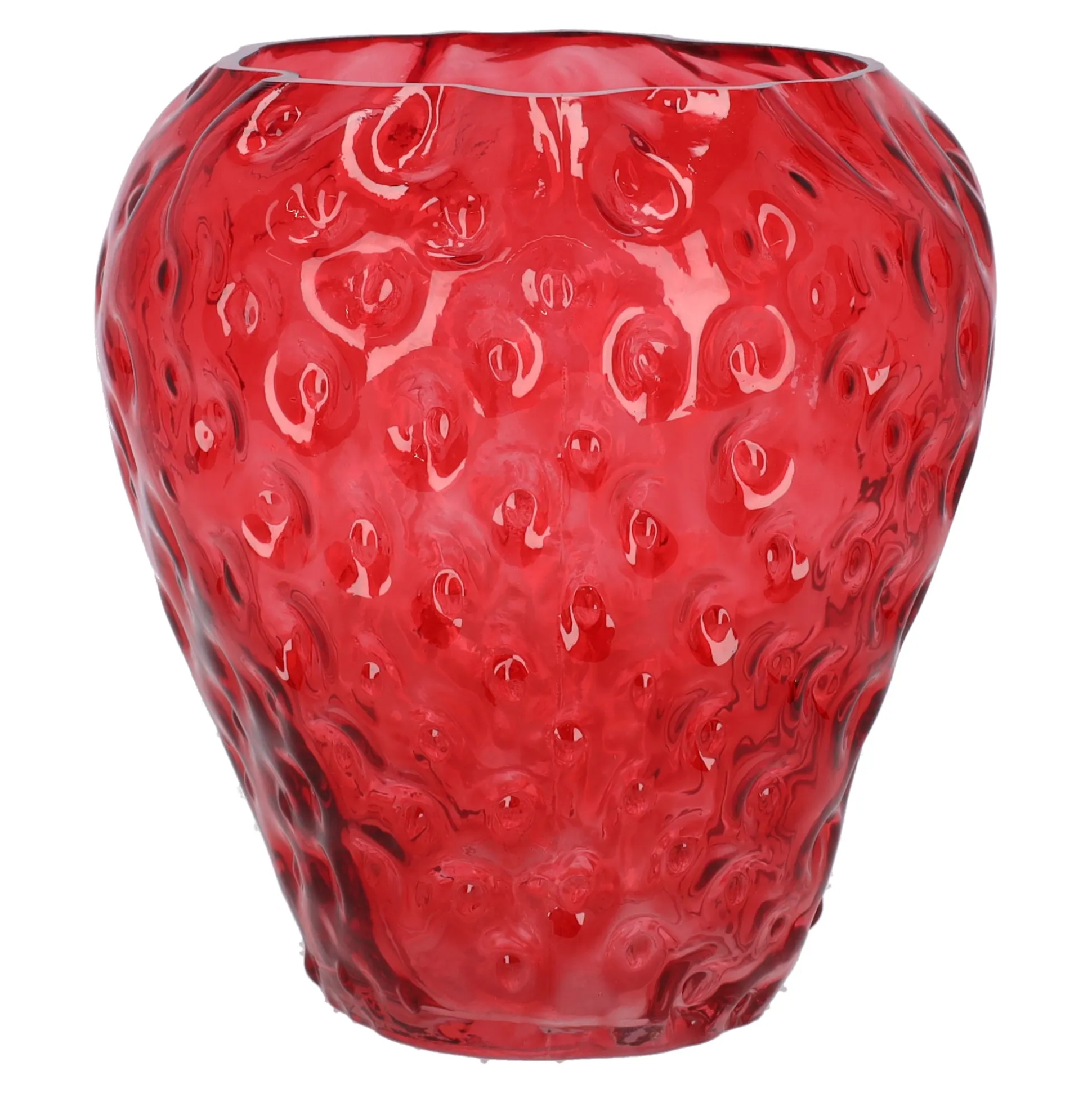 Vaas glas aardbei 20 cm