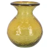 Vaas glas recycle 18 cm geel