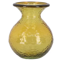 Vaas glas recycle 18 cm geel