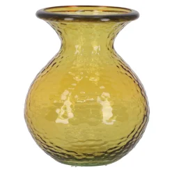 Vaas glas recycle 33 cm geel