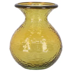 Vaas glas recycle 24 cm geel