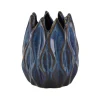 Vaas keramiek blauw 11 x 11 x 14 cm