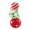 Vaas Kerstbal rood groen 21cm