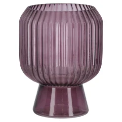 Vaas van glas, 19 cm roze, 2 assorti