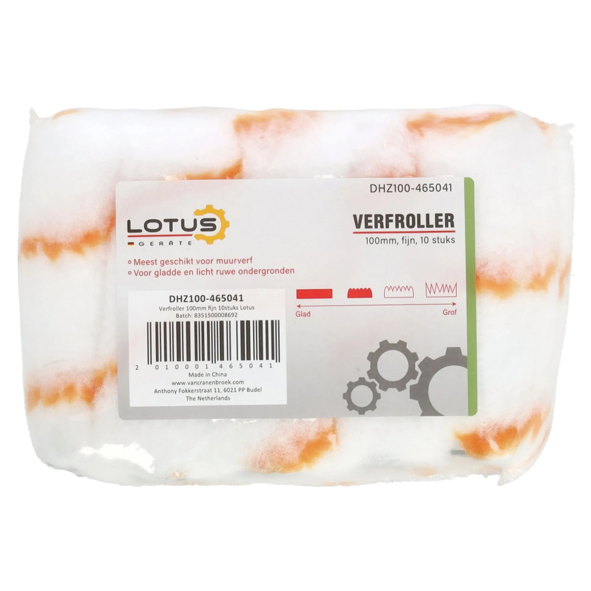 Verfroller fijn 100 mm 10st. Lotus