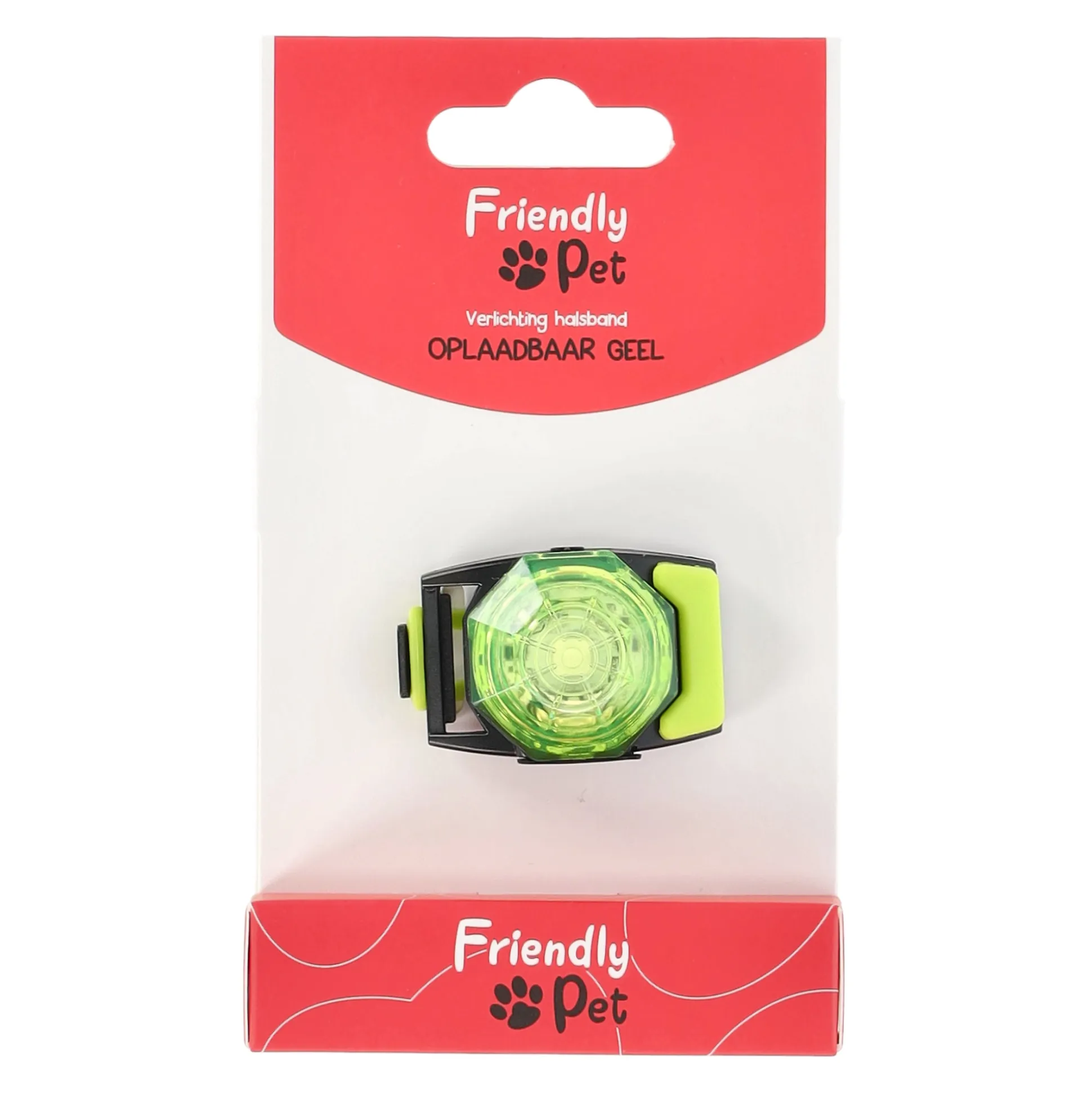 Verlichting halsband oplaadbaar geel