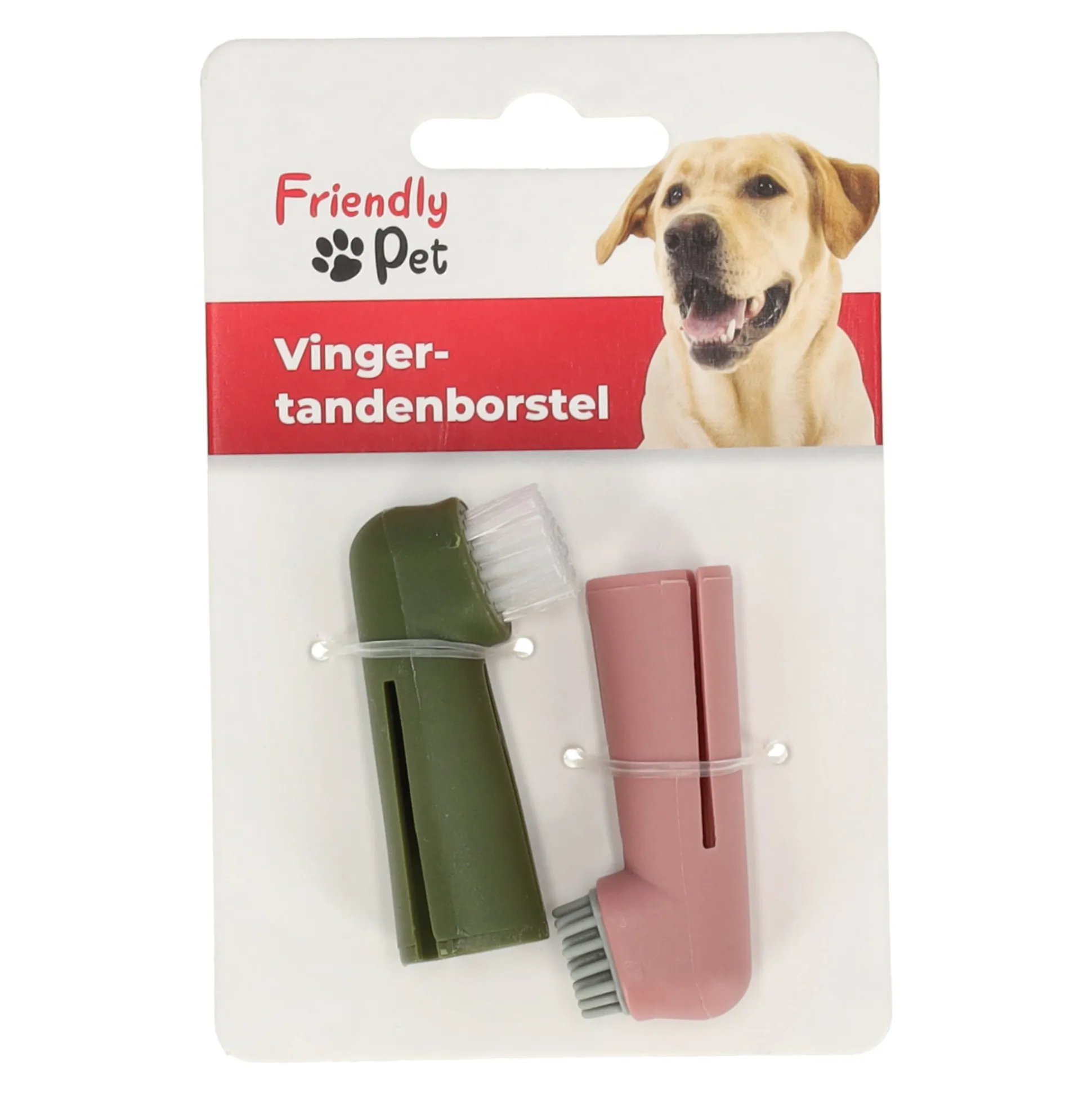 Vingertandenborstel Dentes roze/groen