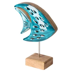 Vis op voet 18 cm blauw