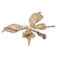 Vlinder 17cm winter lux goud