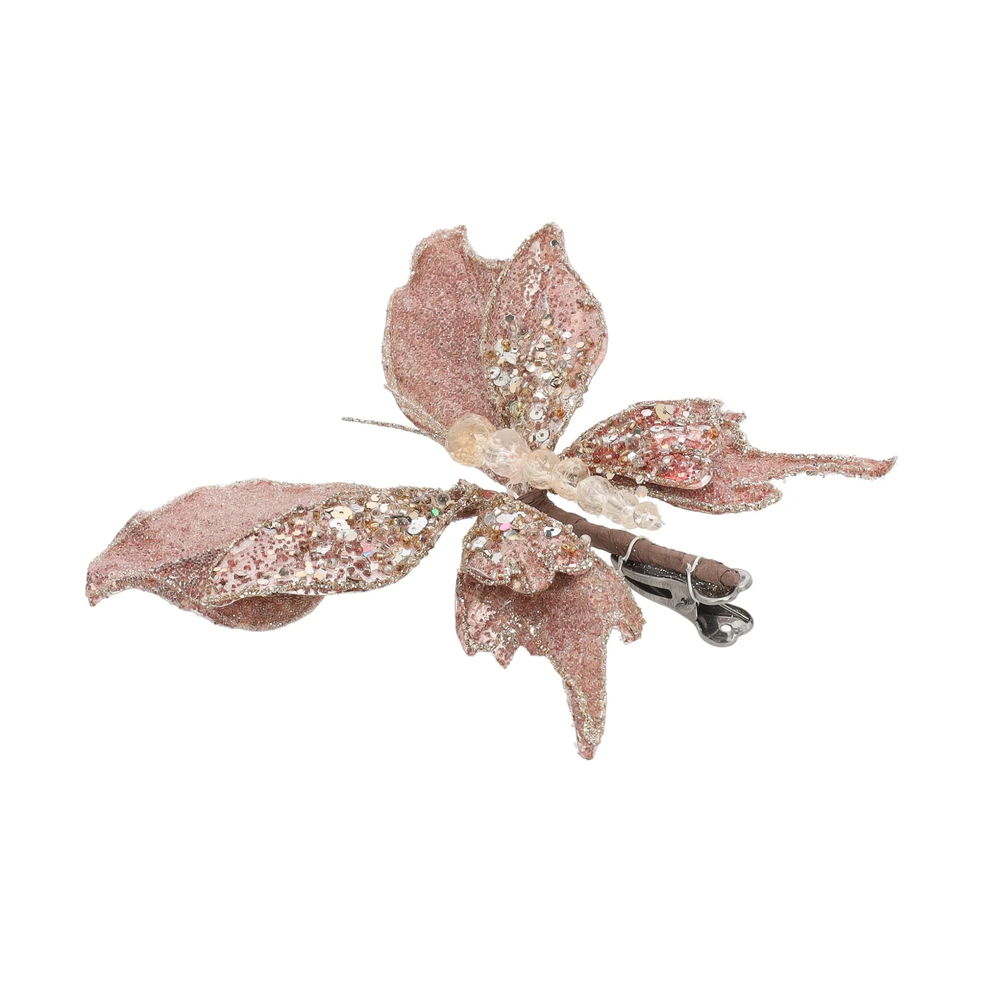 Vlinder 17cm winter roségoud