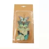 Vlinder op clip groen 7 x 4 cm 5st.