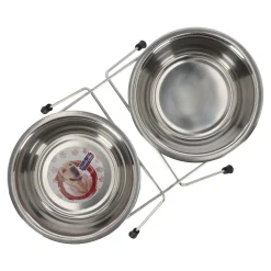 Voederbak duo met houder 16cm