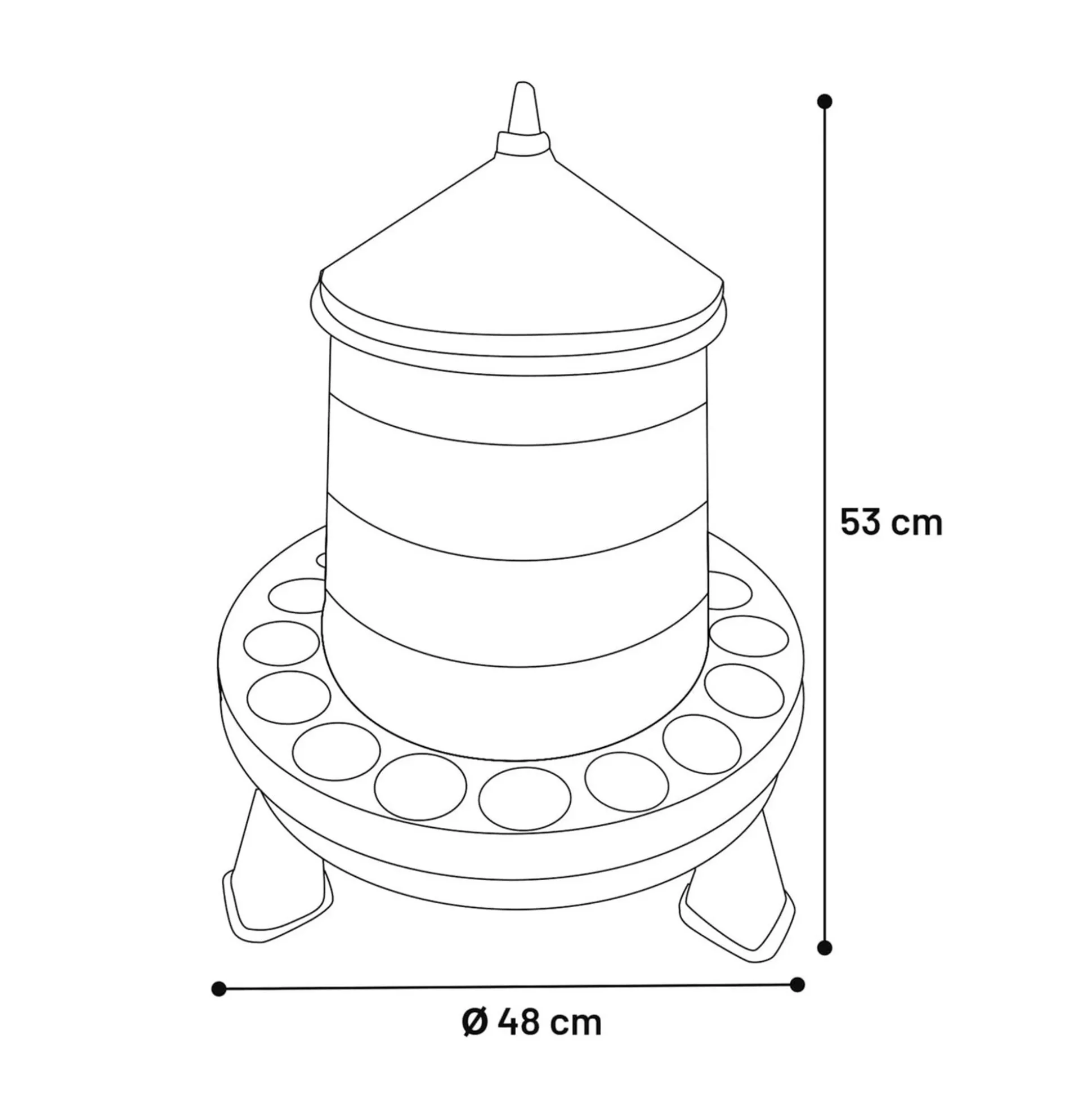 Voederbak edna op poten 12 kg