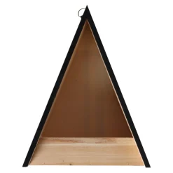 Voederhuis Zilan hout natuur/zwart