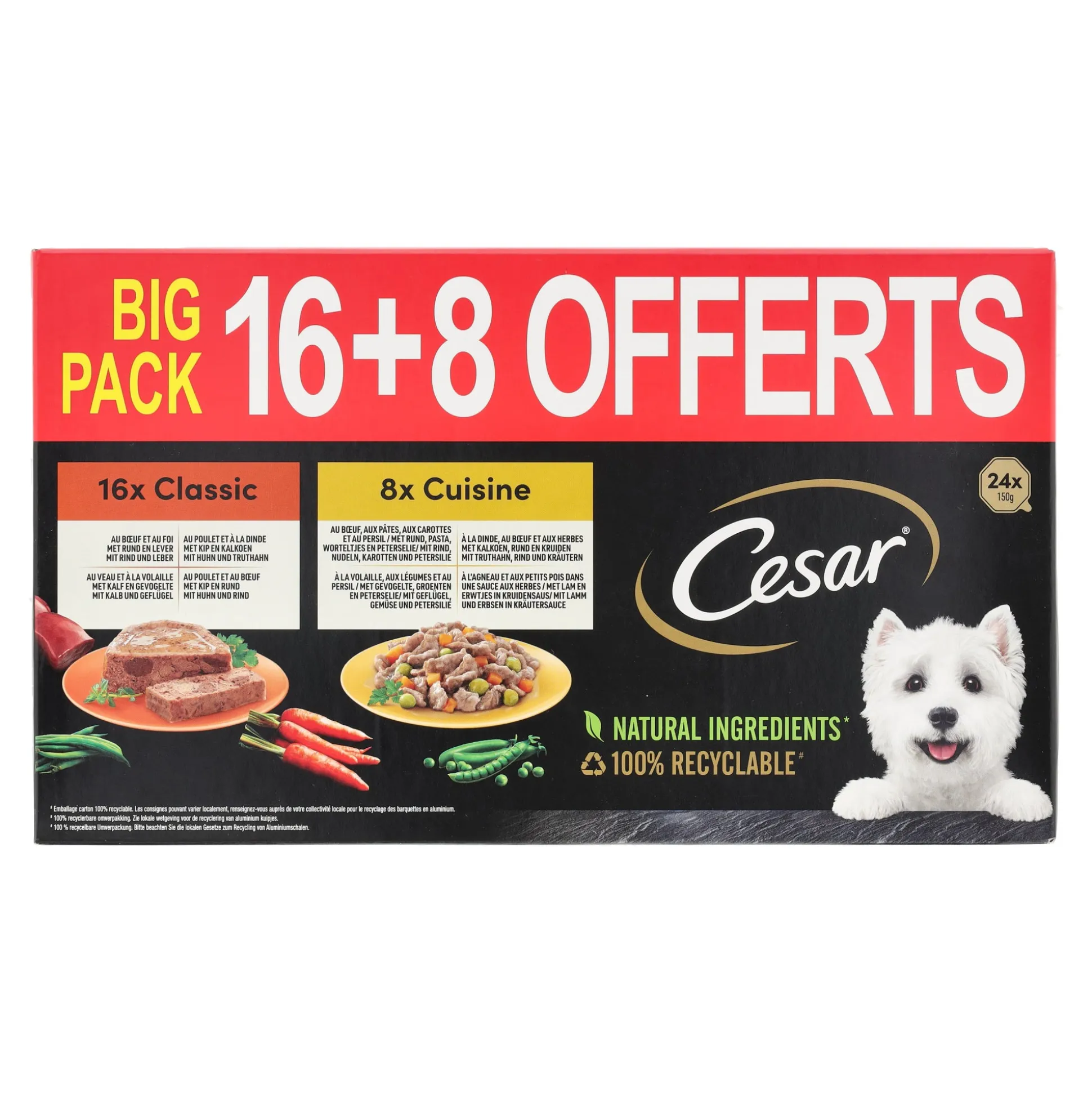 Voer hond 16+8 Cesar