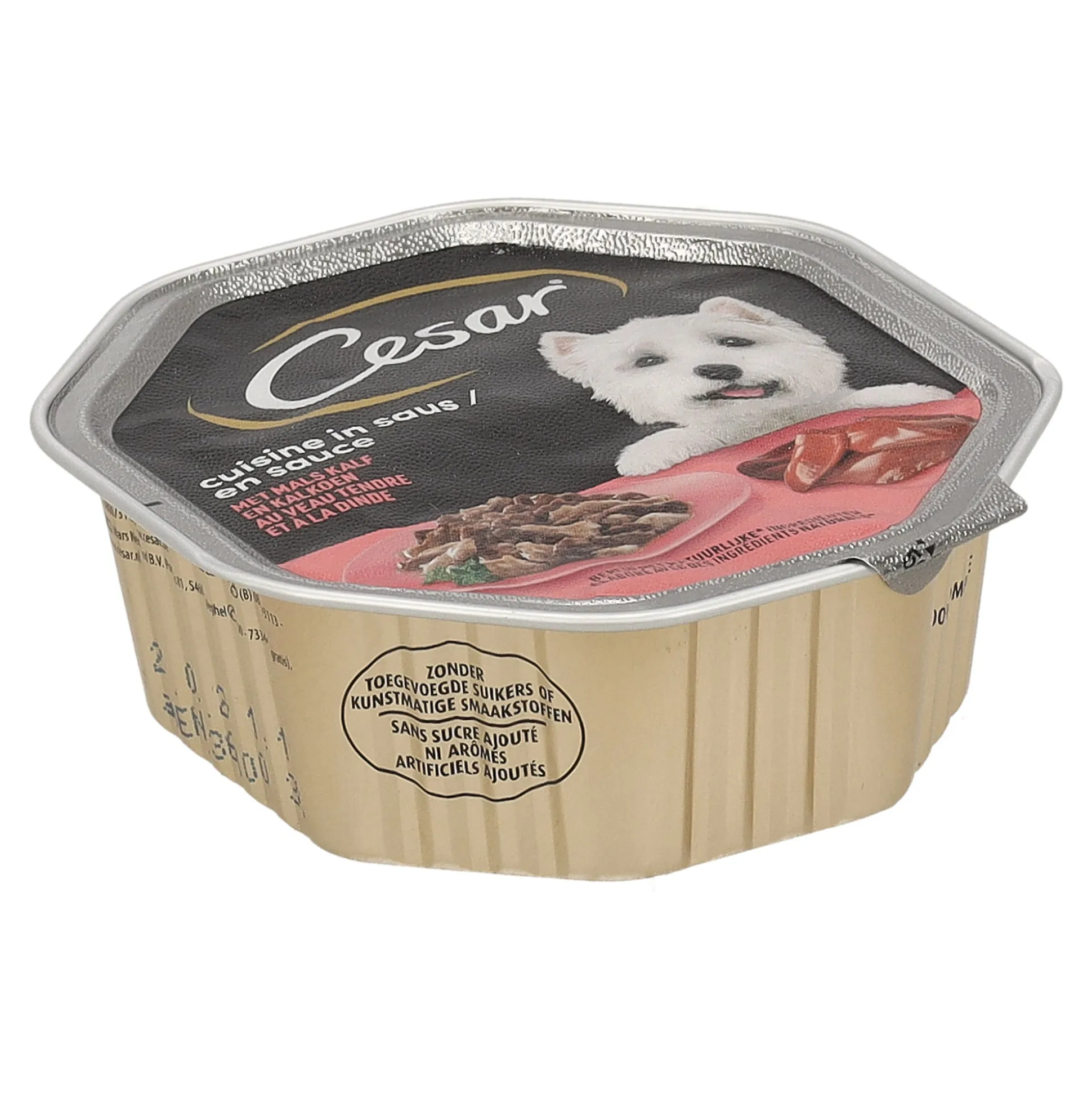 Voer hond kalf met kalkoen 150g cuisine