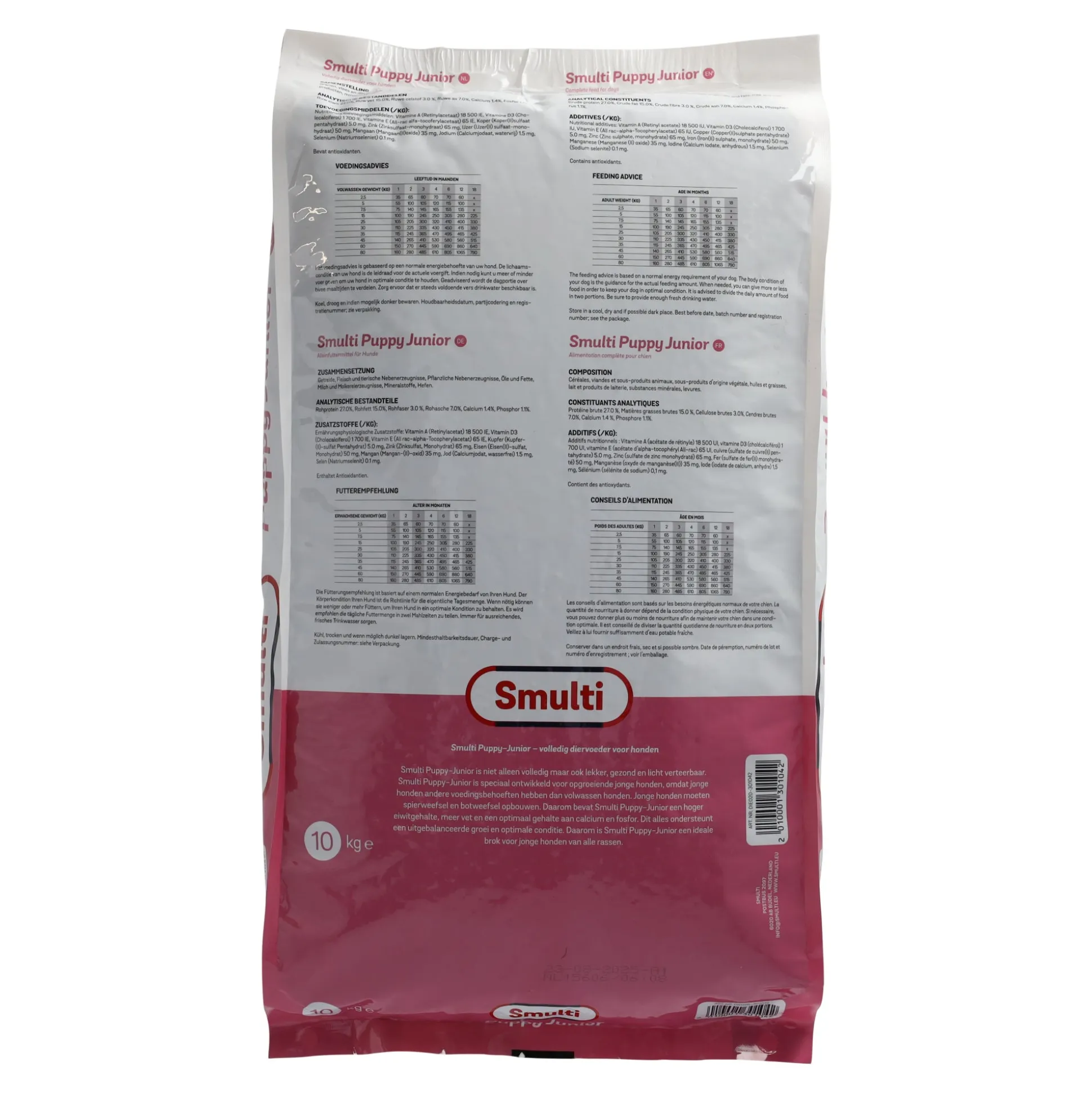 Voer hond puppy 10kg Smulti