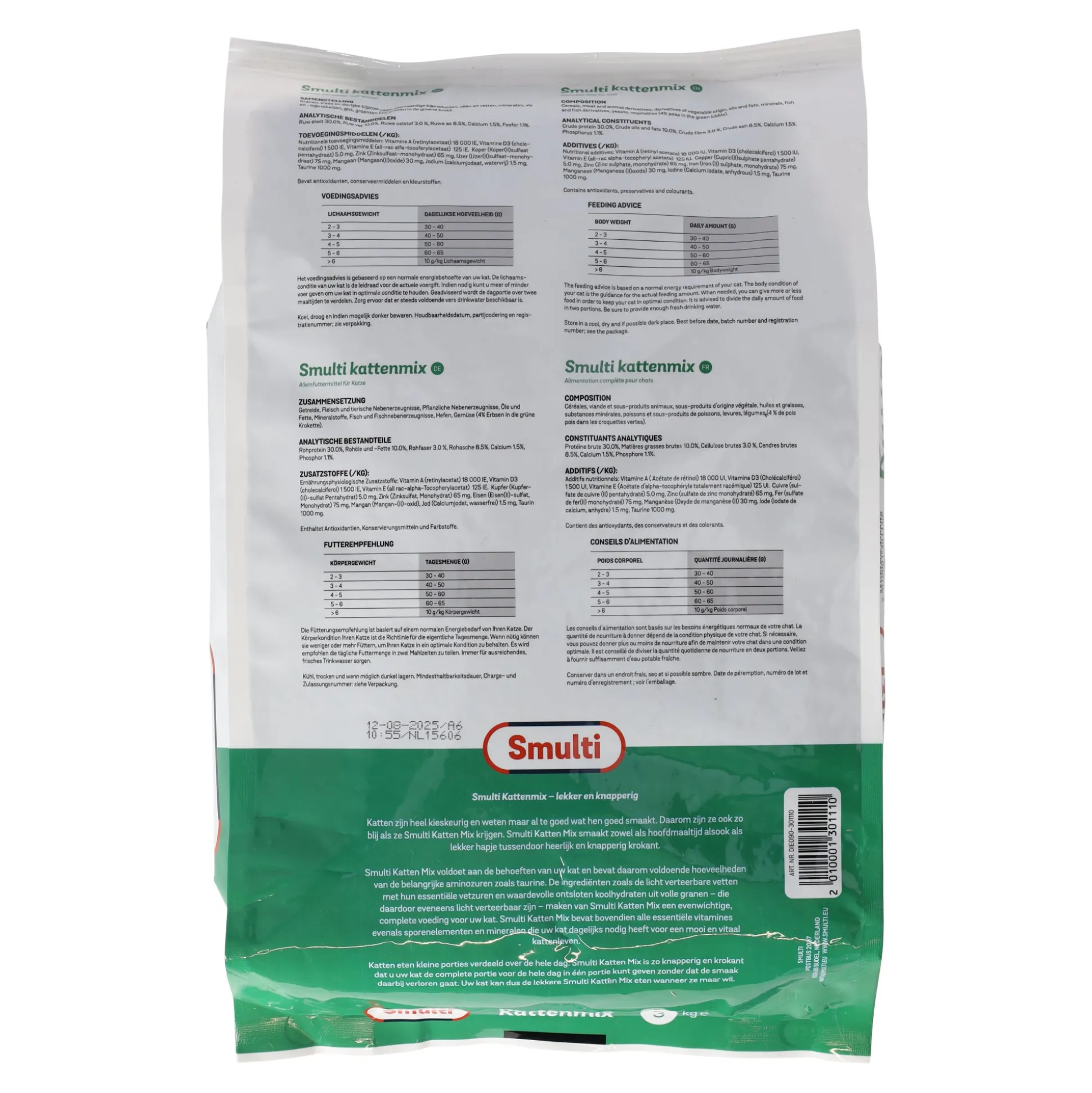Voer kat mix 3 kg Smulti