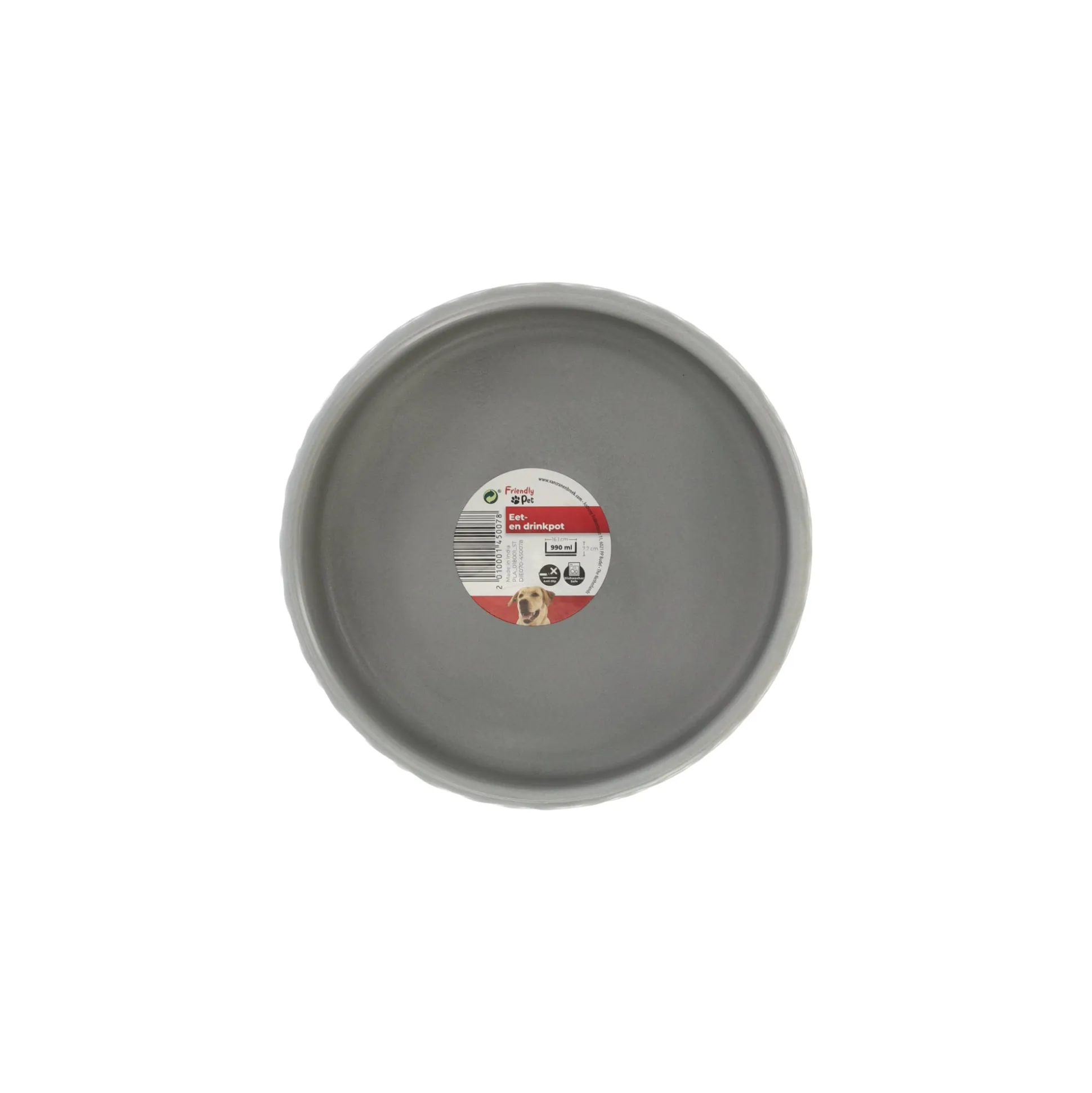 Voerbak Bianco 990ml grijs