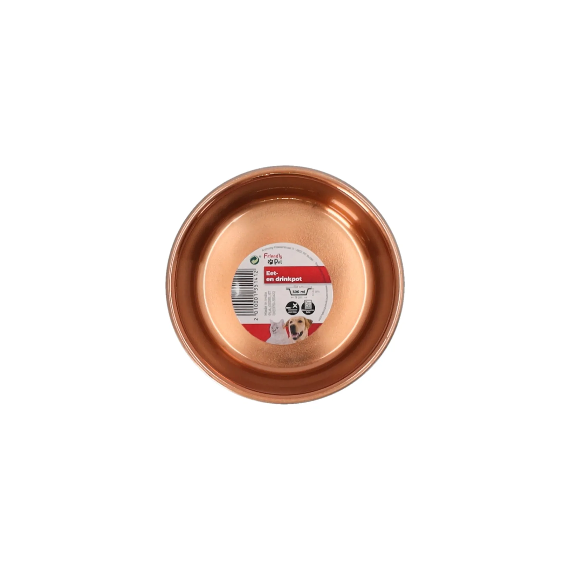 Voerbak Ezra rvs zwart/koper D11,8cm 300ml FP