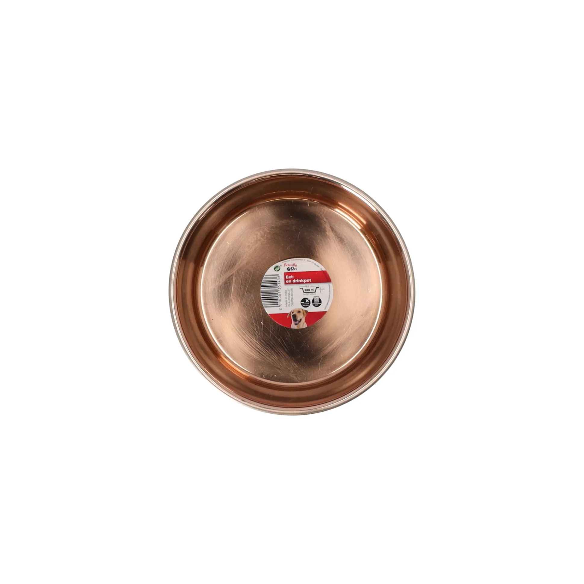 Voerbak Ezra rvs zwart/koper D16,8cm 900ml FP