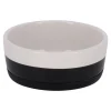 Voerbak hond kera slip 14cm zwart/wit