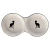 Voerbak kat Kera dubbel zwart/wit 2x145ml