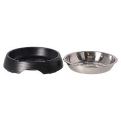 Voerbak kat ribbel zwart 160ml