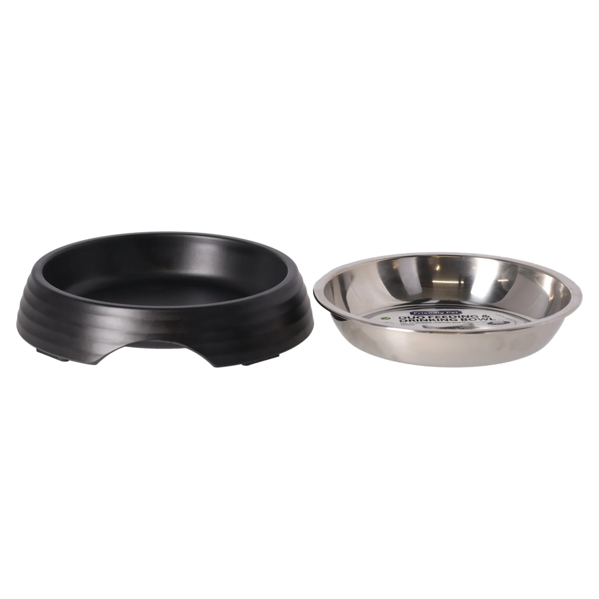 Voerbak kat ribbel zwart 160ml