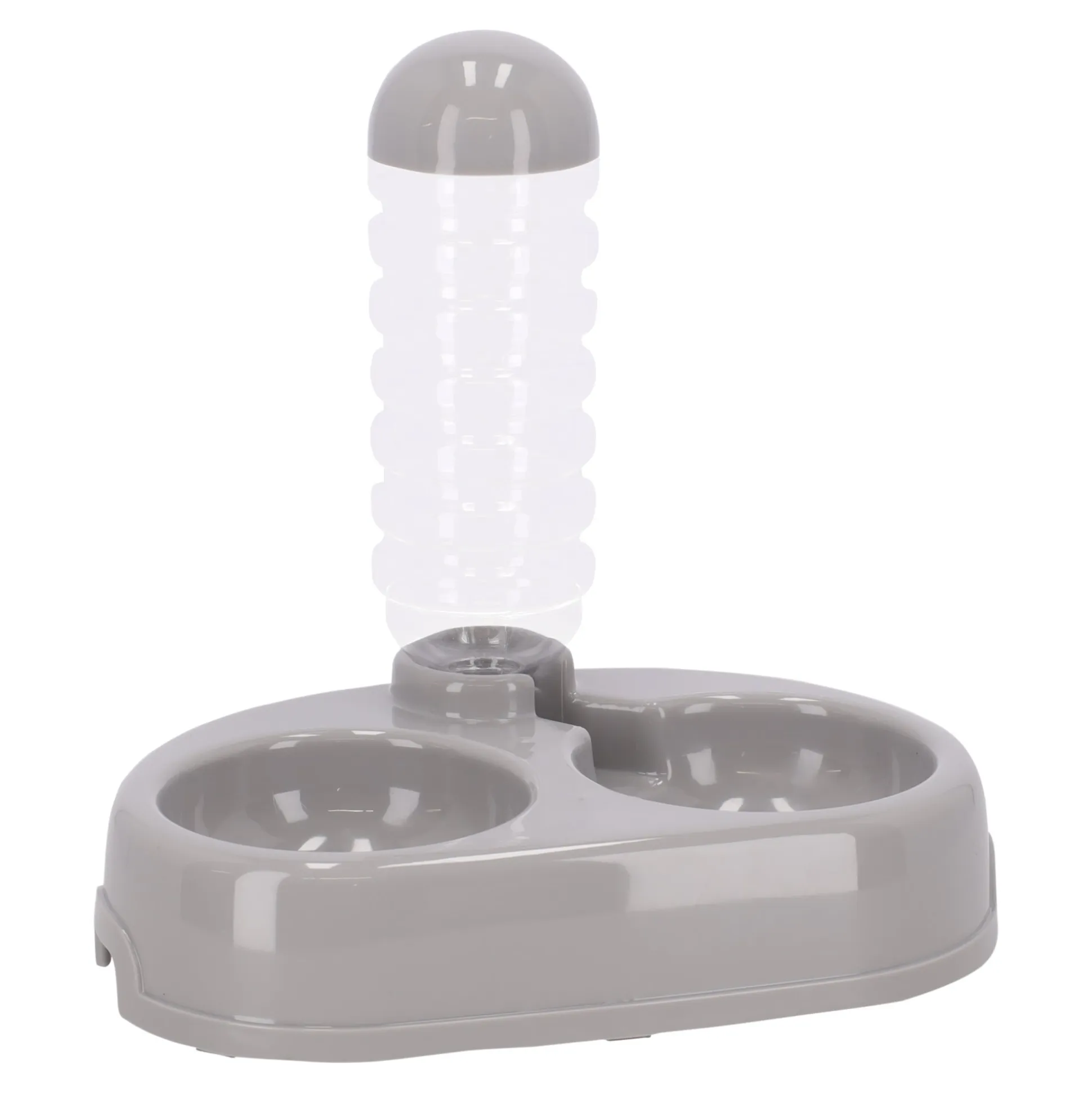 Voerbak met waterfles 850ml Alun grijs