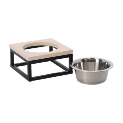 Voerbak metal enkel 15x15x8cm