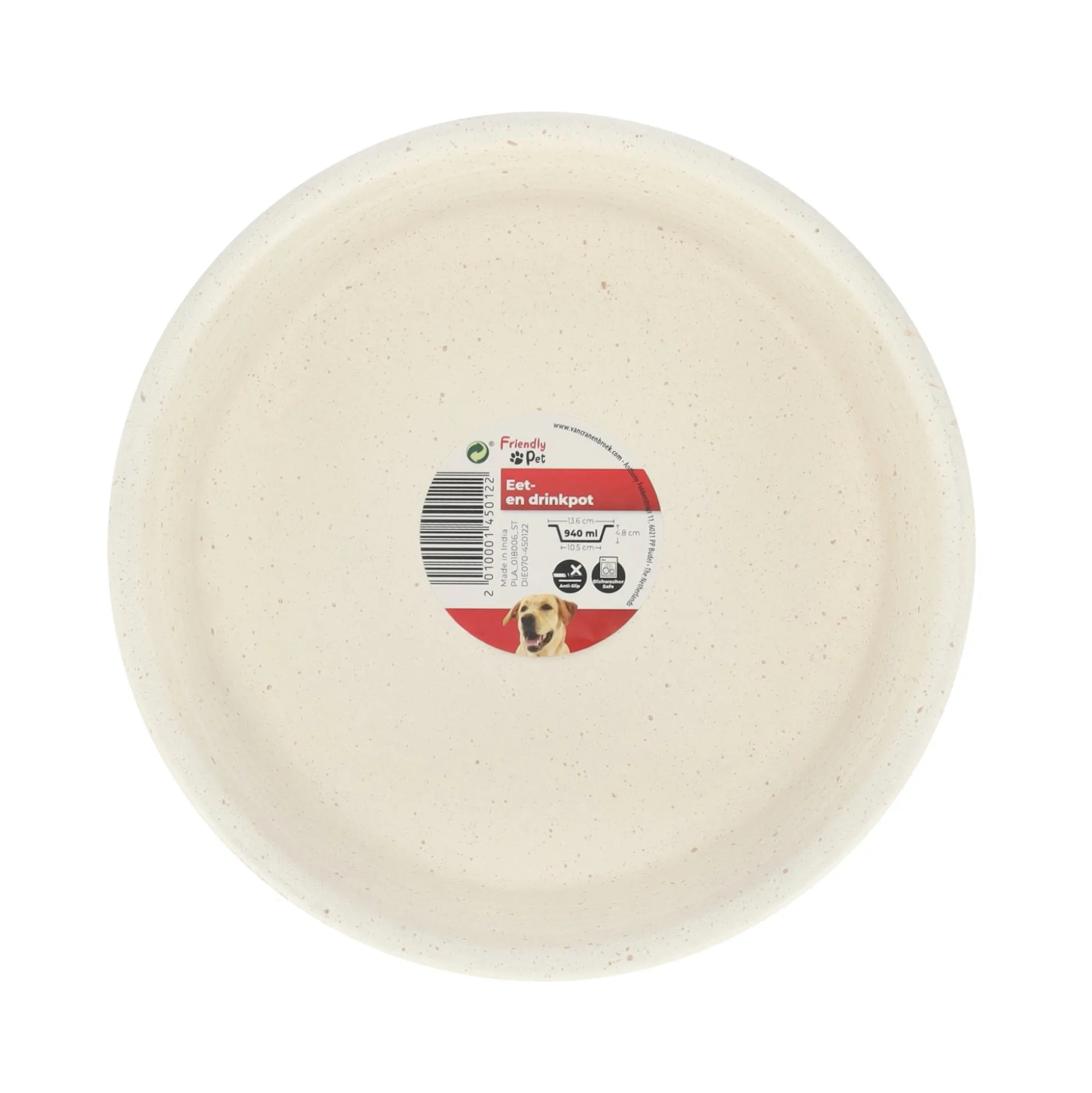 Voerbak rond Ligna L 940ml wit FP