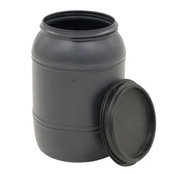 Voerton met schroefdeksel 60 L zwart