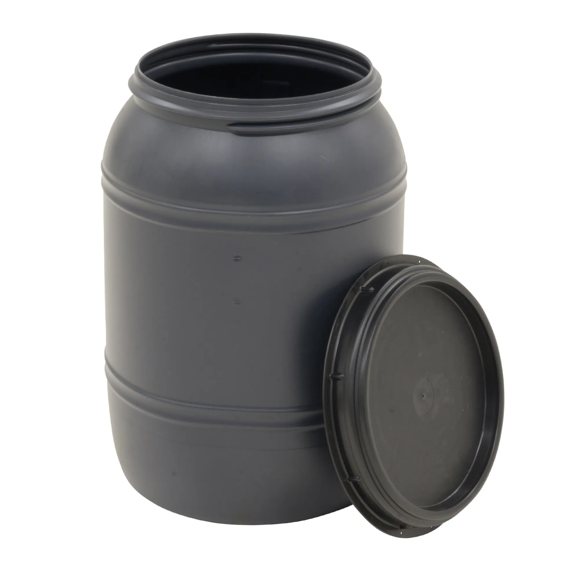 Voerton met schroefdeksel 60 L zwart
