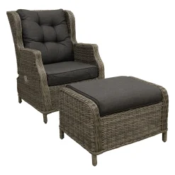 Voetenbank Olvera willow grey met kussen