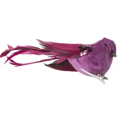 Vogel op clip paars 18 x 4 x 5 cm 2st.