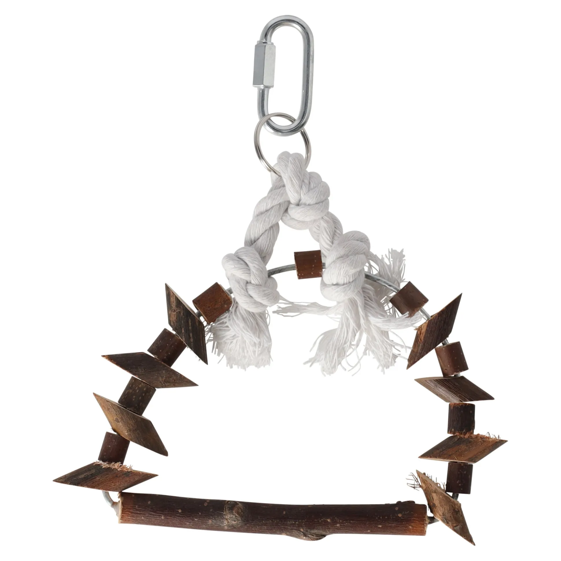 Vogel schommel boog touw+hout 20cm