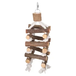Vogel toren touw+hout 34cm