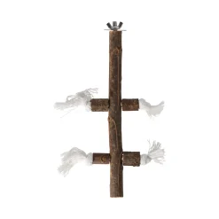 Vogel zitstok hout+touw 25cm