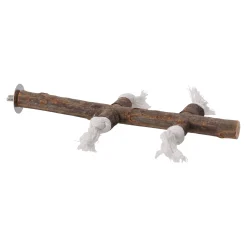 Vogel zitstok hout+touw 25cm