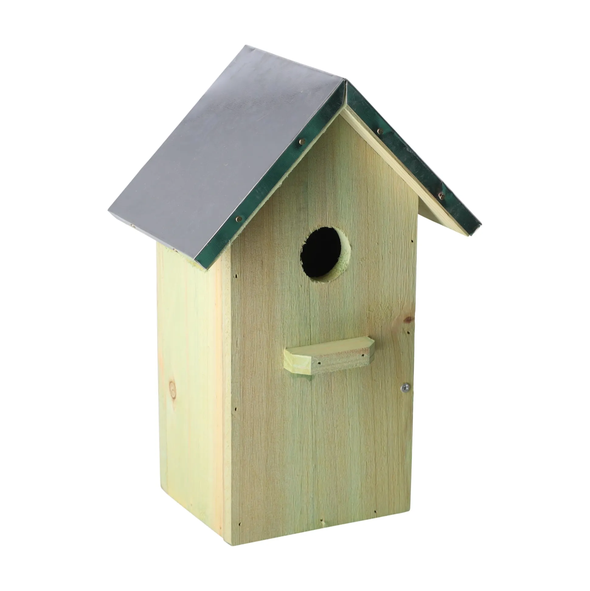 Vogelhuis + zink 18x12x2cm groen