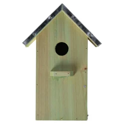 Vogelhuis + zink 18x12x2cm groen