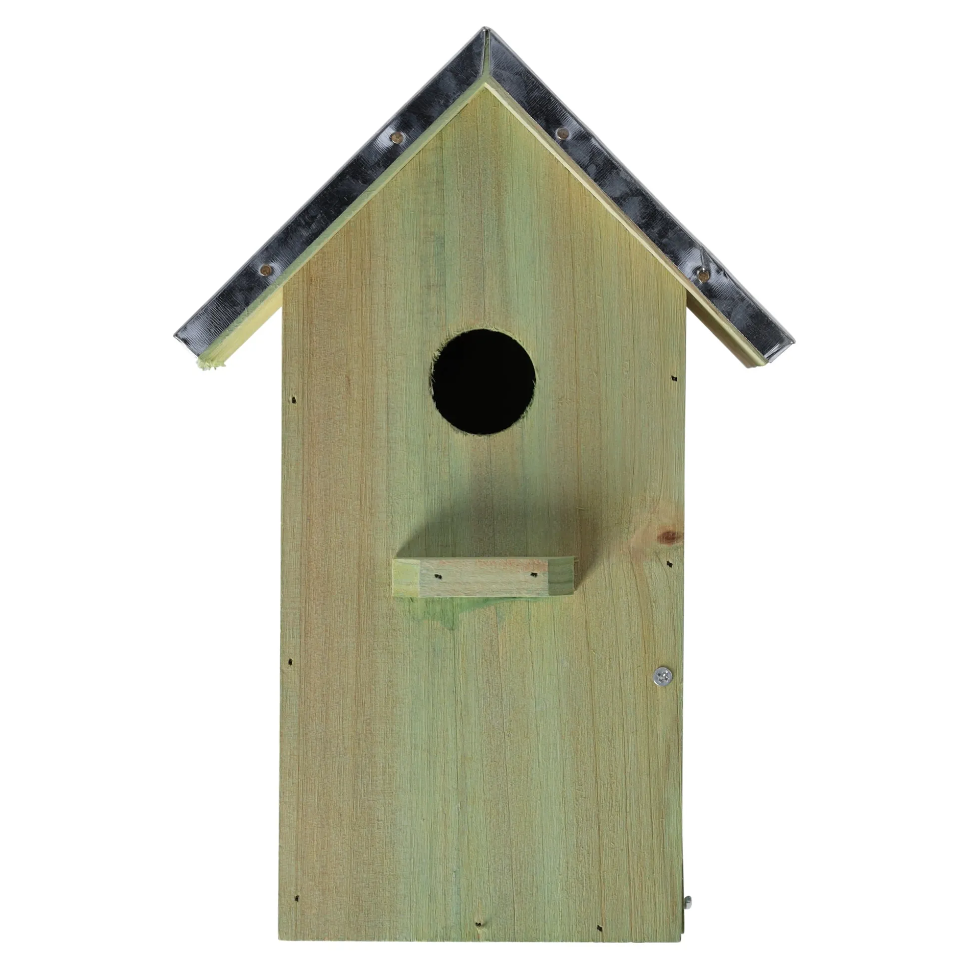 Vogelhuis + zink 18x12x2cm groen