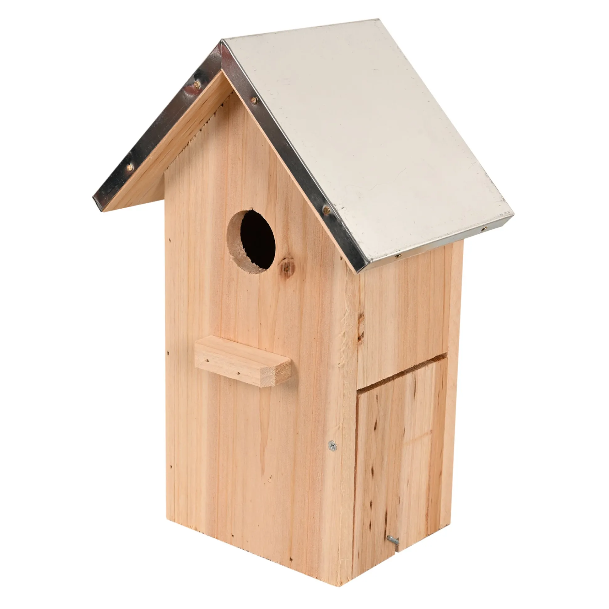 Vogelhuis + zink 18x12x27cm natuur