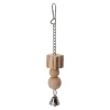 Vogelspeelgoed blok hout + bel