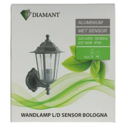 Wandlamp Bologna licht/donker sensor Diamant