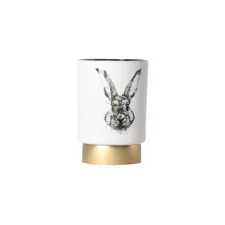 Waxinelichthouder LED konijn 12 cm