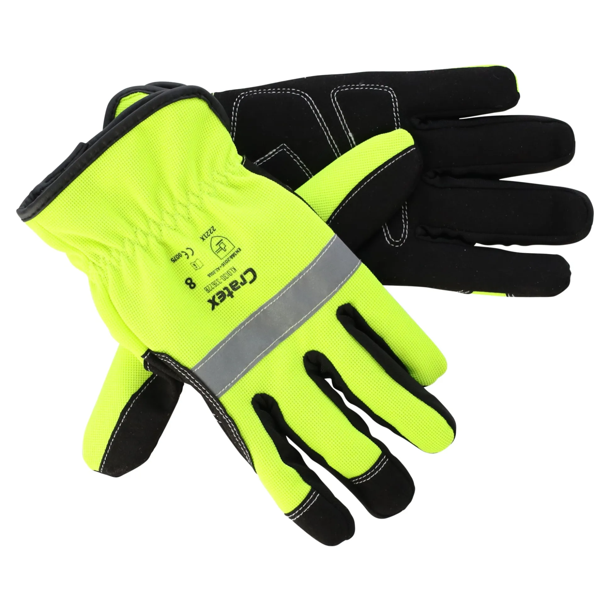 Werkhandschoen fluo geel 8 Cratex