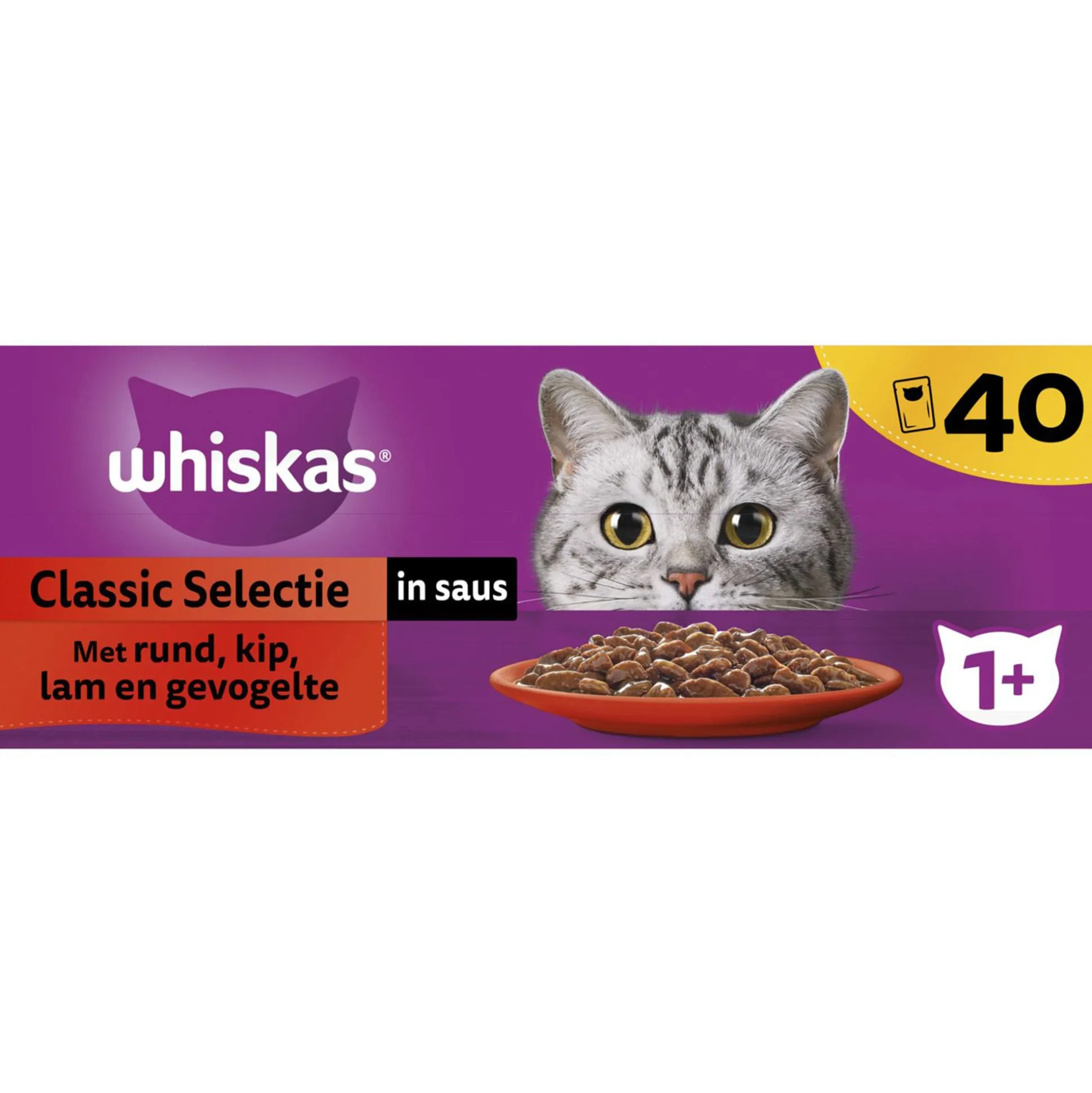 Whiskas 1+ natvoer classic 40st