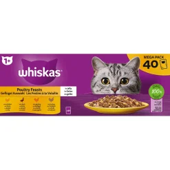 Whiskas 1+ natvoer gevogelte 40 stuks